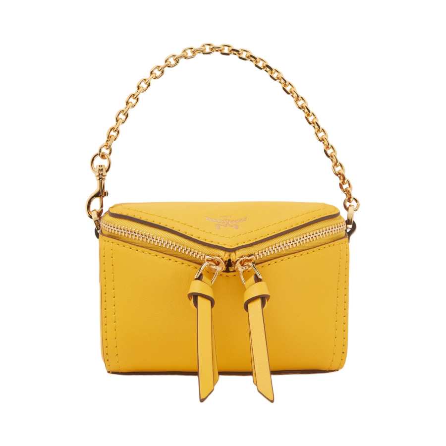 MCM Diamant Calfskin Coin Purse Women's Yellow
