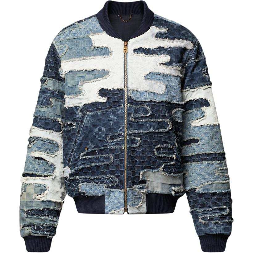 LOUIS VUITTON LOUIS VUITTON Patchwork Denim Bomber Jacket