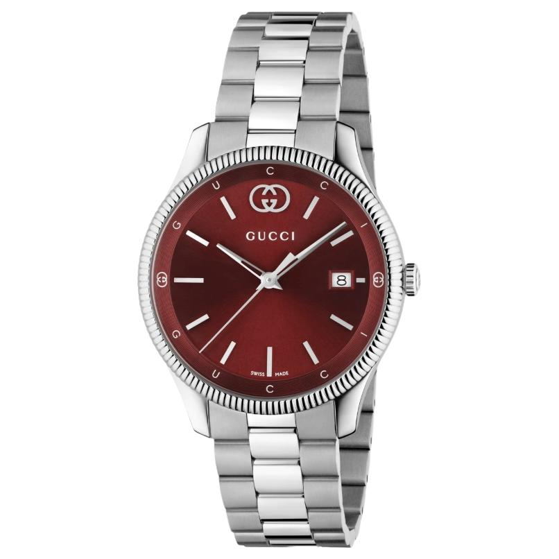 GUCCI G Timeless Collection Wrist Watches Quartz Movement Stainless Steel Watchband 38mm Red Watch Dial Unisex