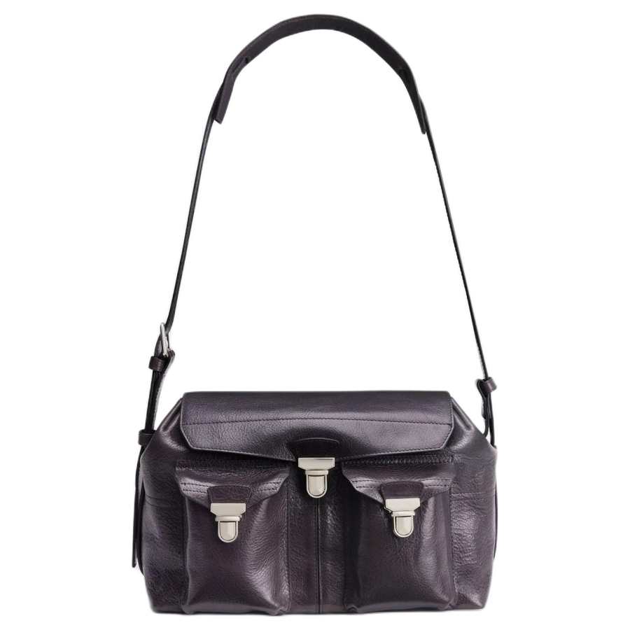 Lemaire Cow Leather Shoulder Bag Medium Unisex Purple