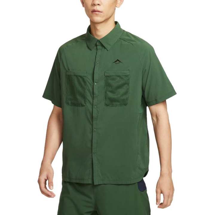 Nike Nike Clothing Shirts Men's Green Lapel Moderate