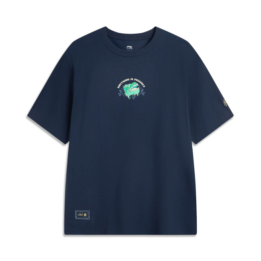 Li-Ning Li Ning x GUGONG,LIANMINGKUAN China Culture Collection T Shirt Men's Midnight Voyage Blue