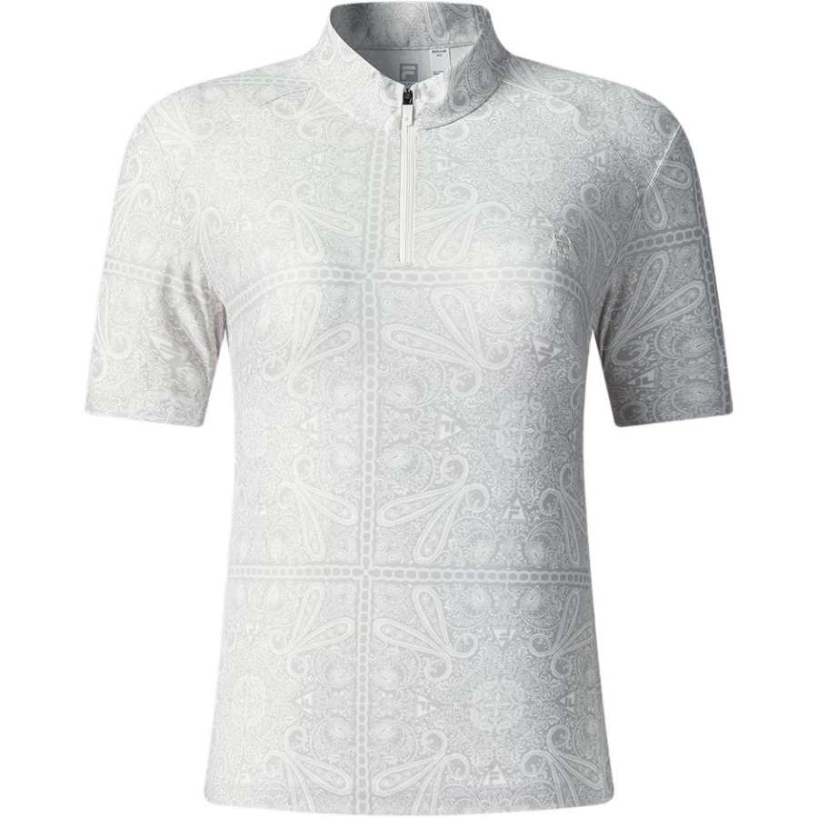 FILA Explorer T Shirts Women's All Over Print Stand Collar Moderate Straight Fit