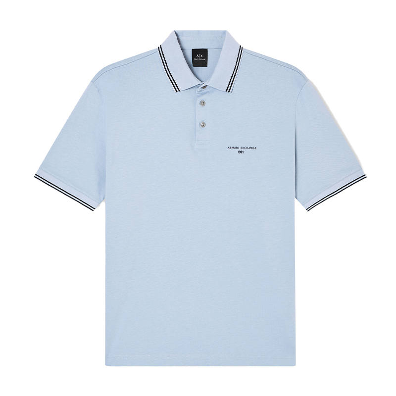 Armani Exchange tipped-collar cotton polo shirt