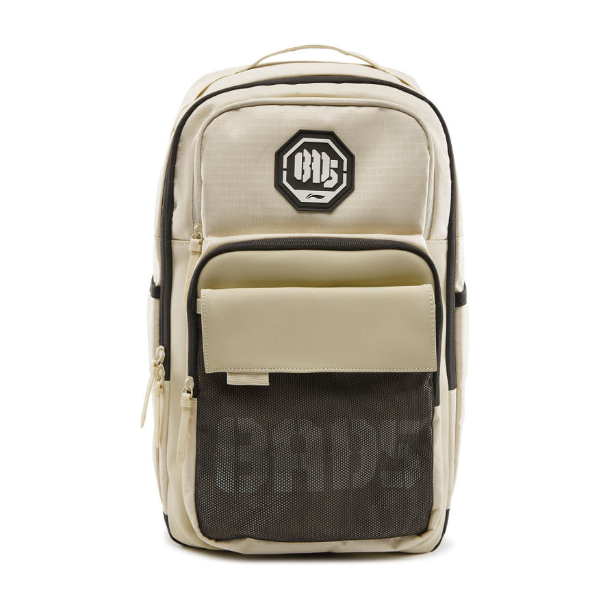Li-Ning Li Ning Polyester Backpack Unisex Plain Khaki