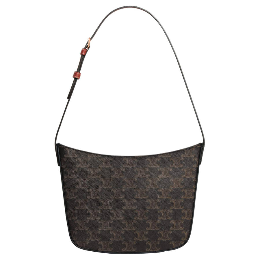CELINE Croque Cow Leather Handbag, Shoulder Bag Medium Women's Tawny