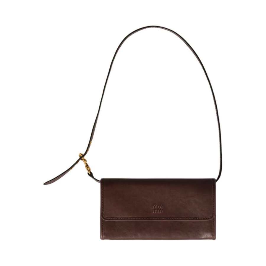 MIU MIU Nappa Leather Wallet Women's Briarwood