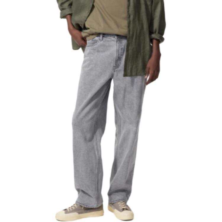 UNIQLO Jeans Men's Light Gray Moderate Straight Fit Pants