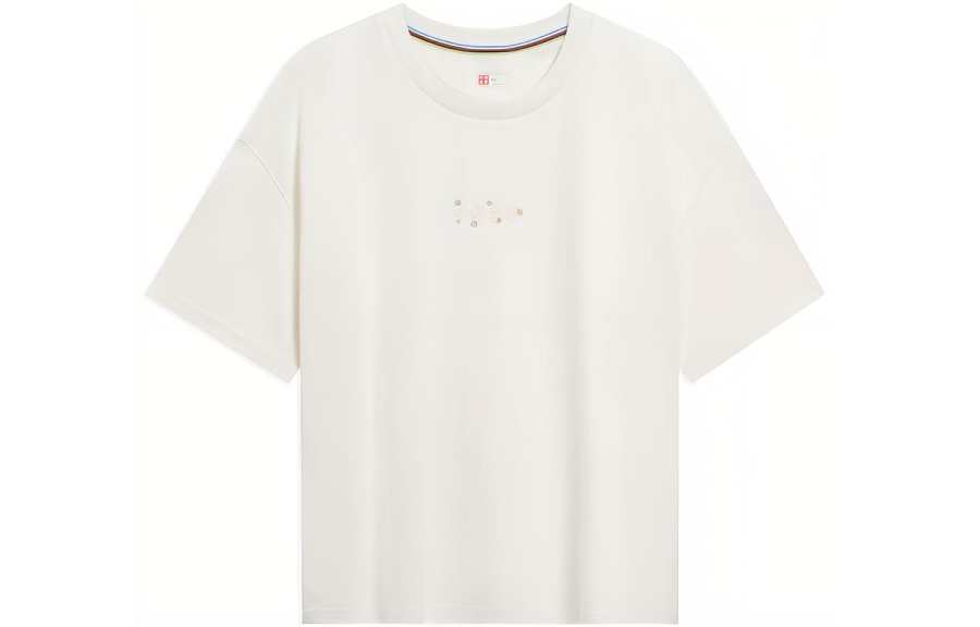 Li-Ning Li Ning Drop Shoulder Sleeve Short Sleeved T Shirts Women's Ivory