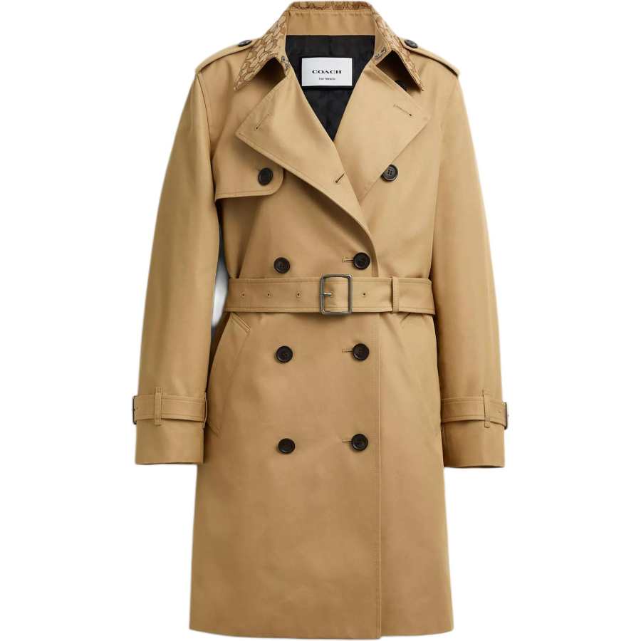 COACH COACH Trench Coats Women's Brown Lapel Moderate