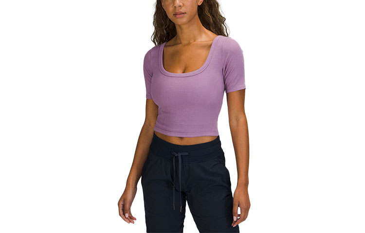 Lululemon Crop Tops Women's Crew Neck Moderate