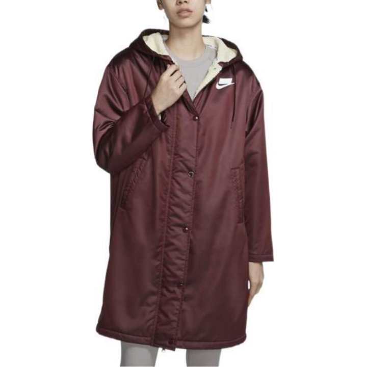 Nike Nike Puffer Jackets Women's Dark Red Hooded Moderate