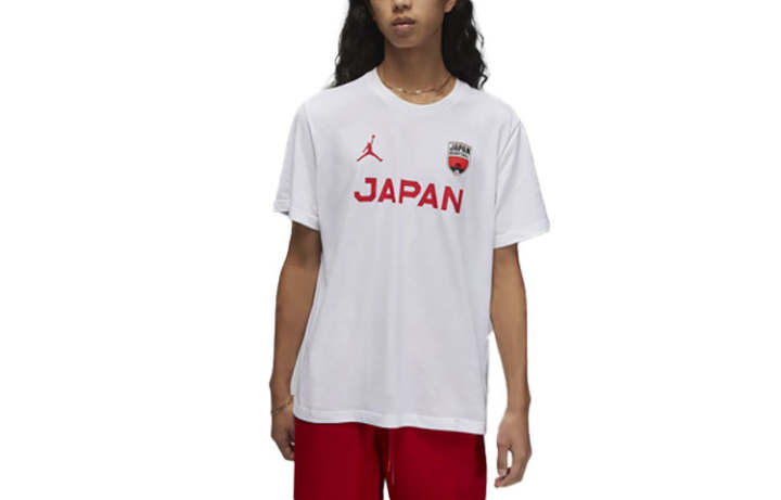 Jordan Jordan T Shirts Men's White Crew Neck Moderate Straight Fit