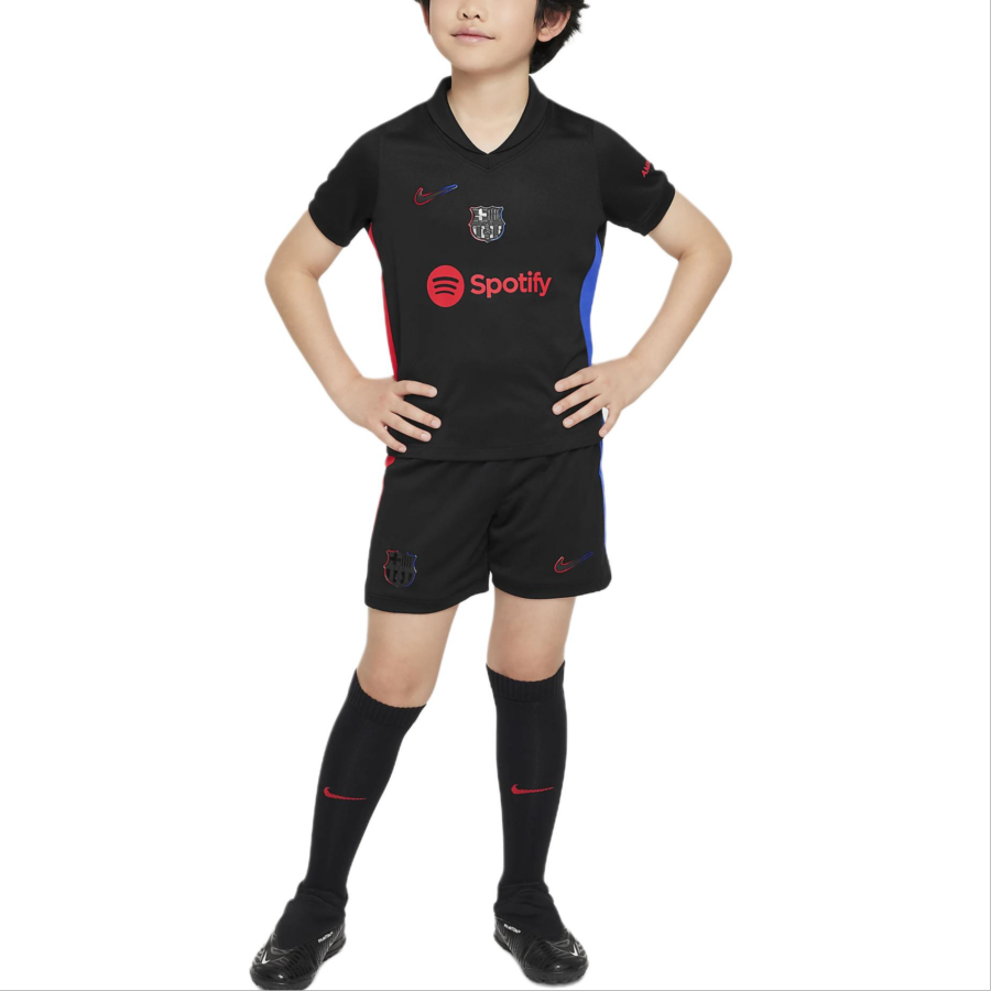 Nike Nike FC FW24 Barcelona 2024/25 Stadium Away Casual Sportswear Black/University Red/Royal Blue Kids'