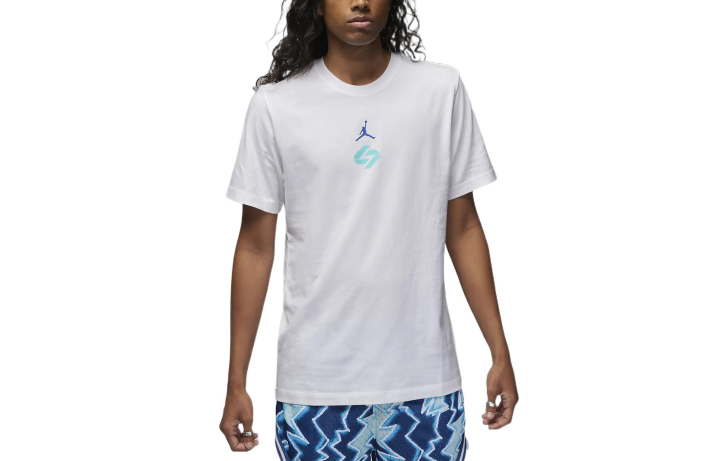 Jordan Jordan T Shirts Men's White Crew Neck Moderate Straight Fit