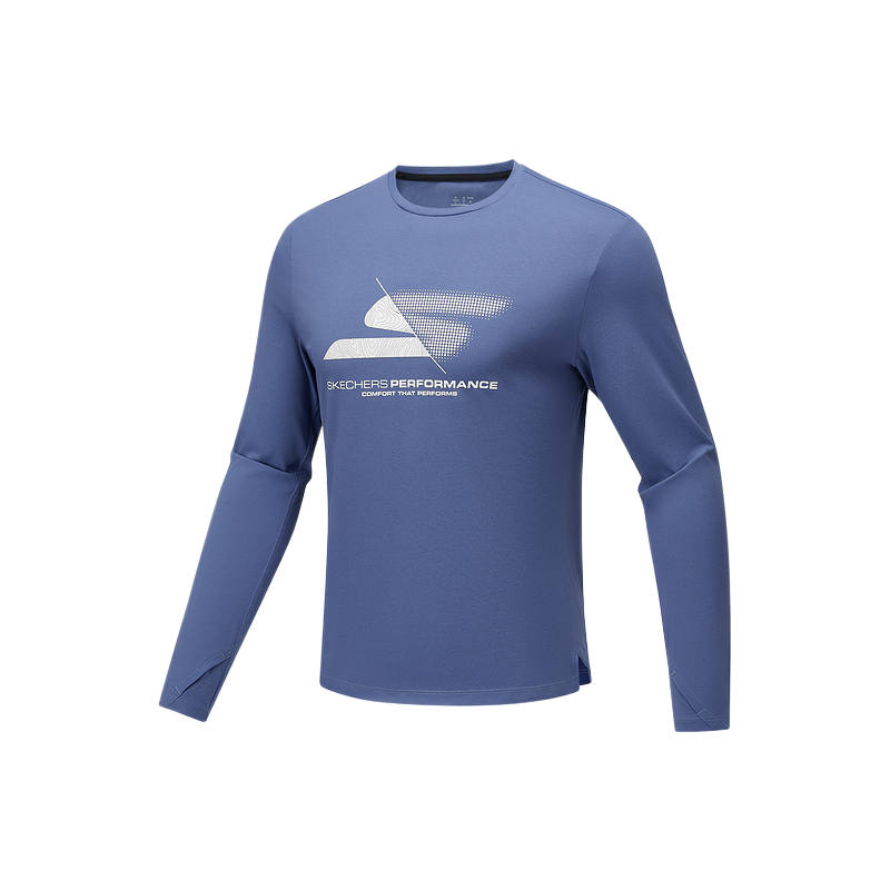 Skechers T Shirts Men's Wine Blue 05YL Crew Neck Moderate