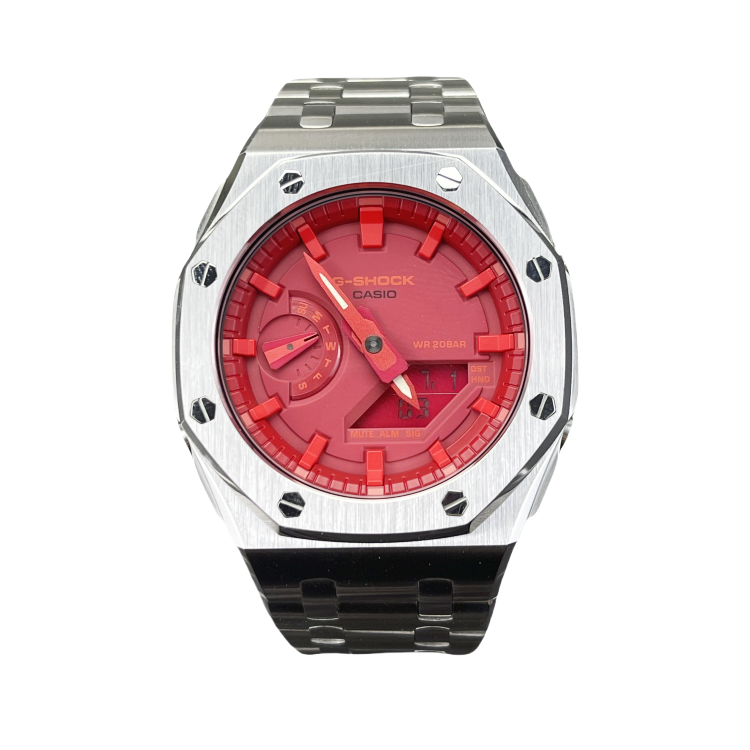 CASIO CASIO Custom Collection Quartz Movement Stainless Steel Watchband Watch Men's Watches Red Watch Dial