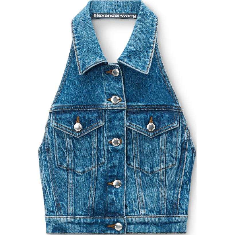 Alexander Wang Alexander Wang Halterneck Denim Top