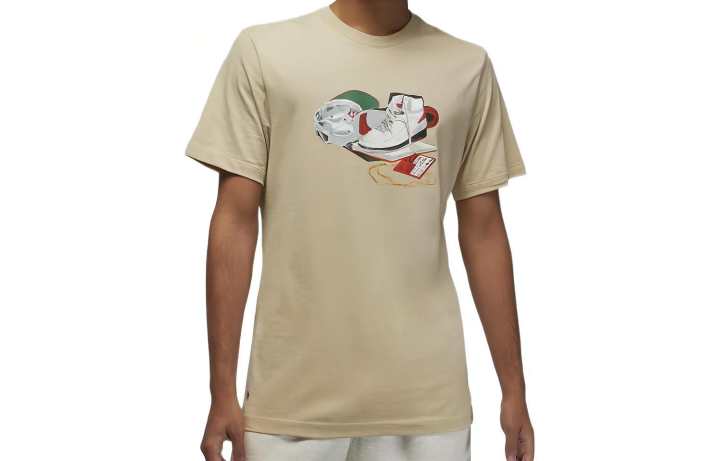 Jordan Jordan T Shirts Men's Light Brown Crew Neck Moderate Straight Fit