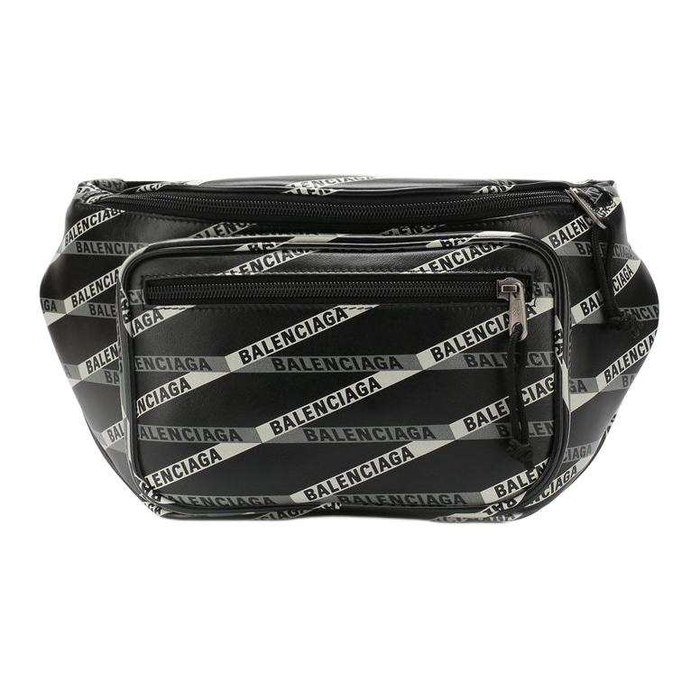 Balenciaga Explorer Leather Fanny Pack Unisex Black