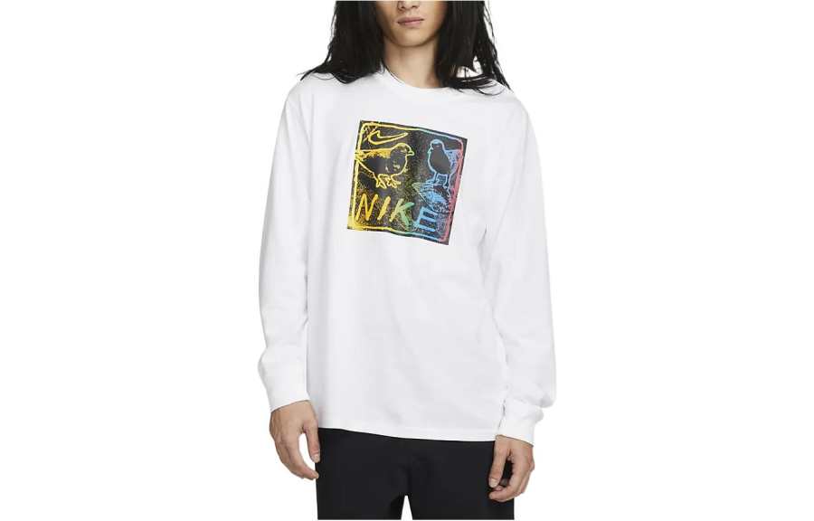 Nike Nike T Shirts Men's White Crew Neck Moderate Straight Fit