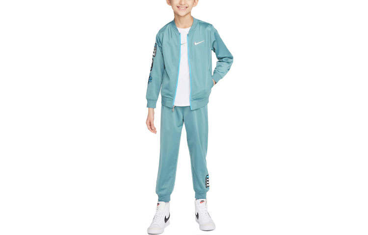 Nike Nike Casual Sportswear Logo Embroidery Fleece Lined Mineral Green Kids'