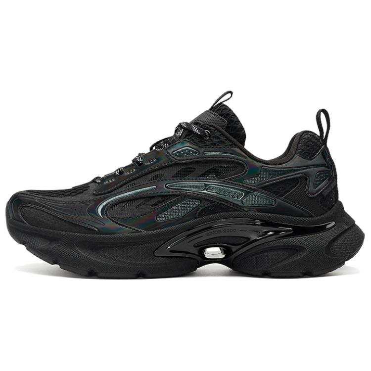 QIAODAN Quality Drying Cushioning Slip Resistant Breathable Low top Casual Shoes Men's Black