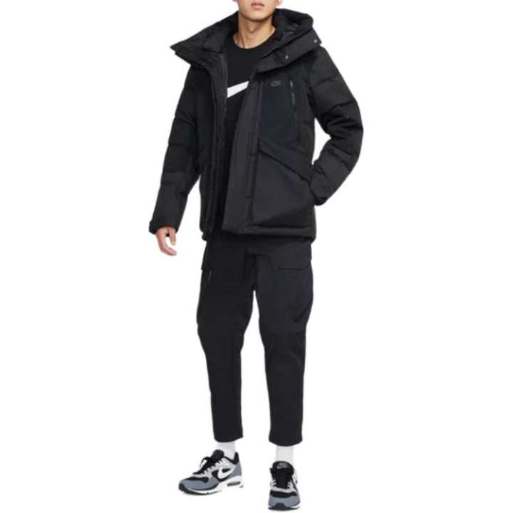 Nike Nike Down Jackets Men's Black Hooded Non Detachable Moderate