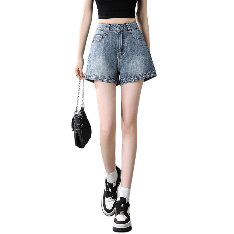 BALENO Denim Shorts Women's Dark Blue Thin A Line