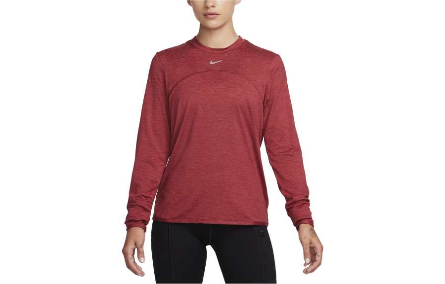 Nike Nike T Shirts Women's Red Crew Neck Moderate Straight Fit