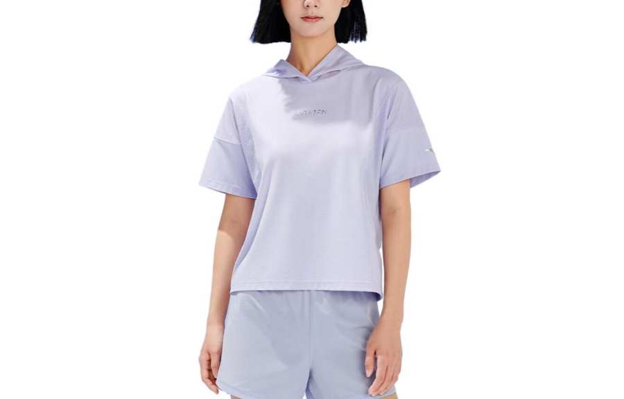 Anta Drop Shoulder Sleeve T Shirt Women's Waterlight Purple