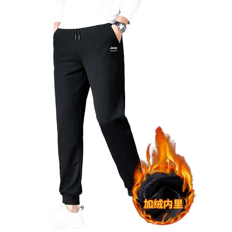 JEEP SPIRIT Casual Pants Men's Thickened And Fleece Lined Sweatpants