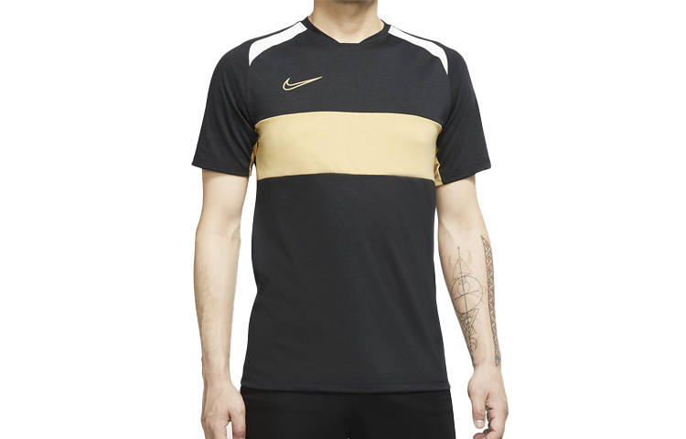 Nike Nike Dri Fit Soccer Jerseys Men's Black White Gold Moderate Straight Fit