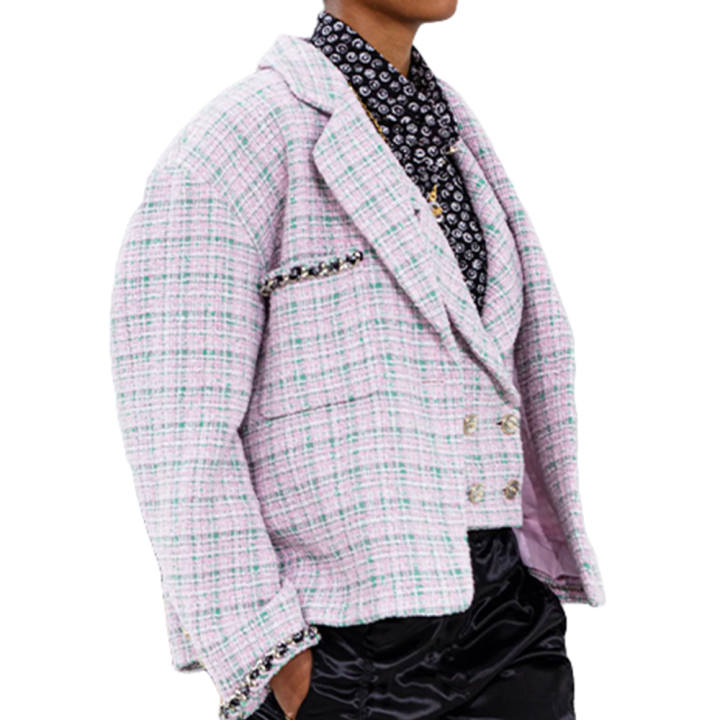 CHANEL CHANEL Jackets Women's Pink/Green Suit Collar Moderate Chanel Inspired