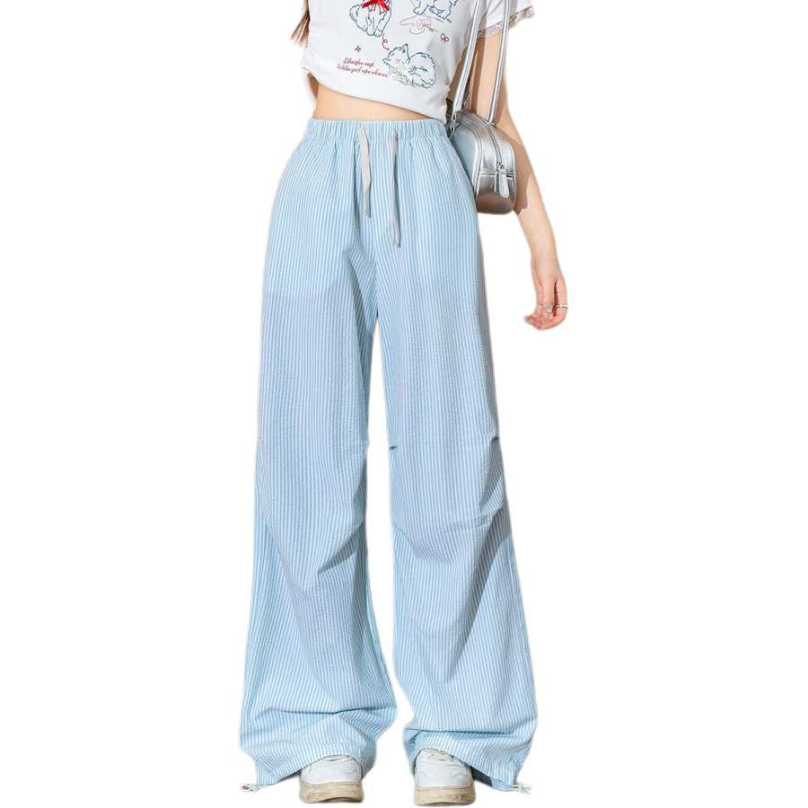Tonlion Cargo Pants Women's Mint Green Moderate Wide Leg Pants