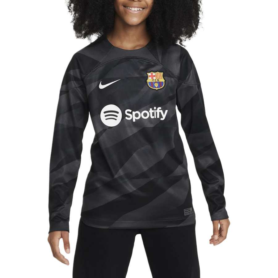 Nike Nike T Shirt Older Kids Dri FIT Football Shirt Coal Gray/coal Gray/black/white Teenagers