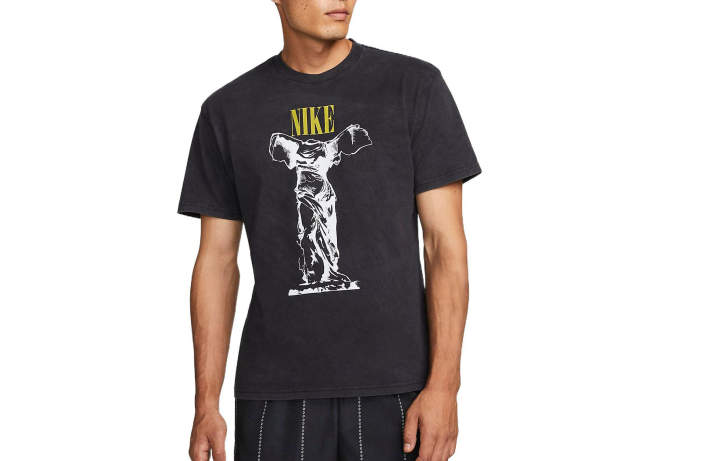 Nike Nike T Shirts Men's Black Crew Neck Moderate Straight Fit