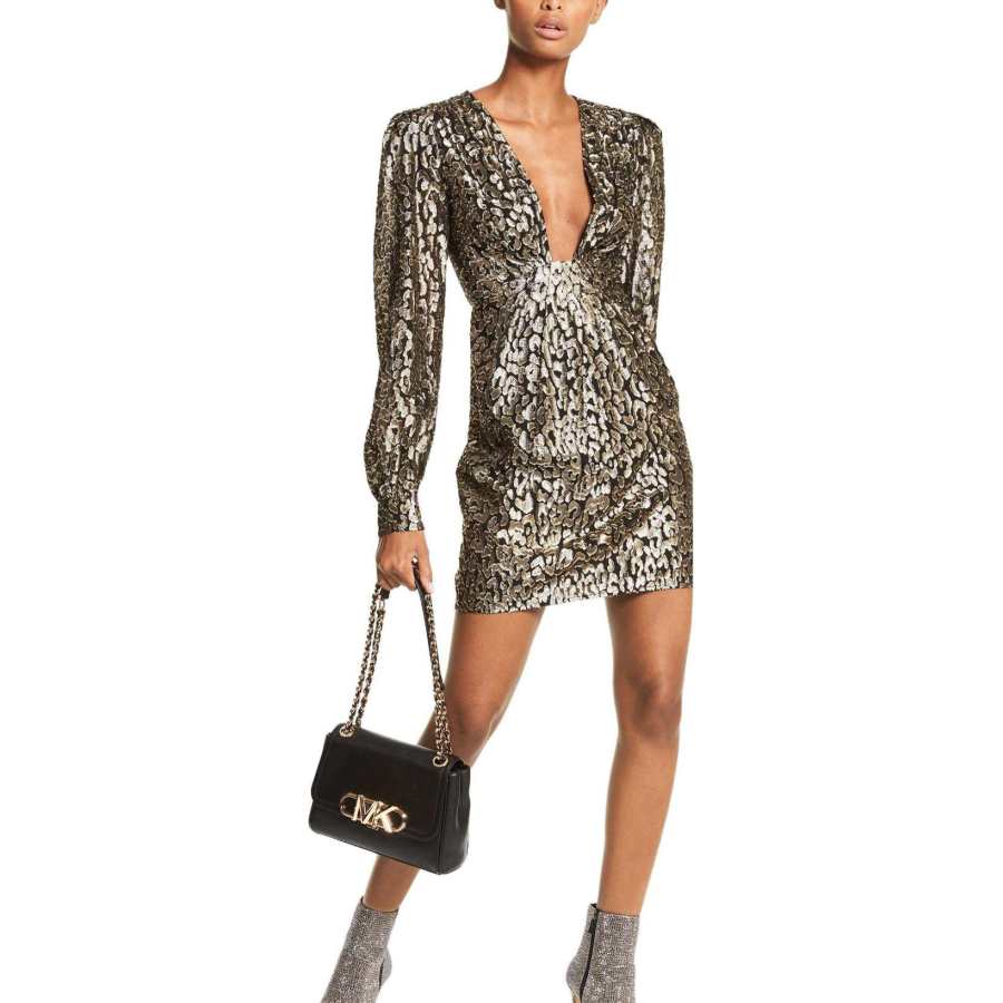 MICHAEL KORS Michael Kors leopard jacquard mini dress