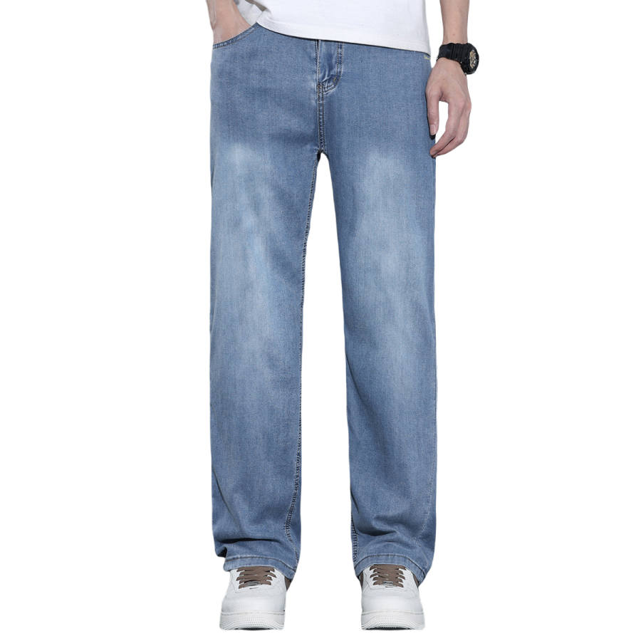 BALENO BALENO Jeans Men's Light Blue Thin Straight Fit Pants