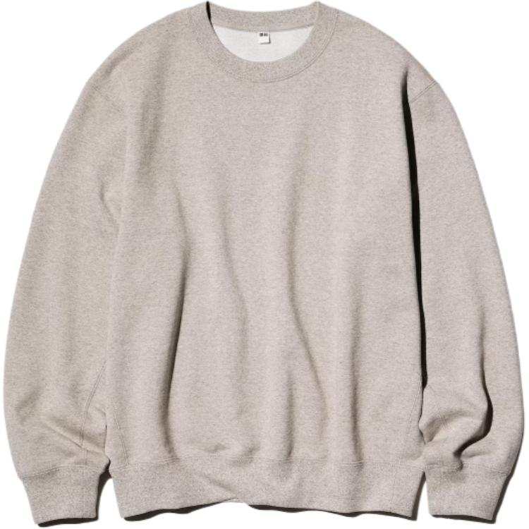 UNIQLO Sweatshirts Unisex Beige Crew Neck Moderate