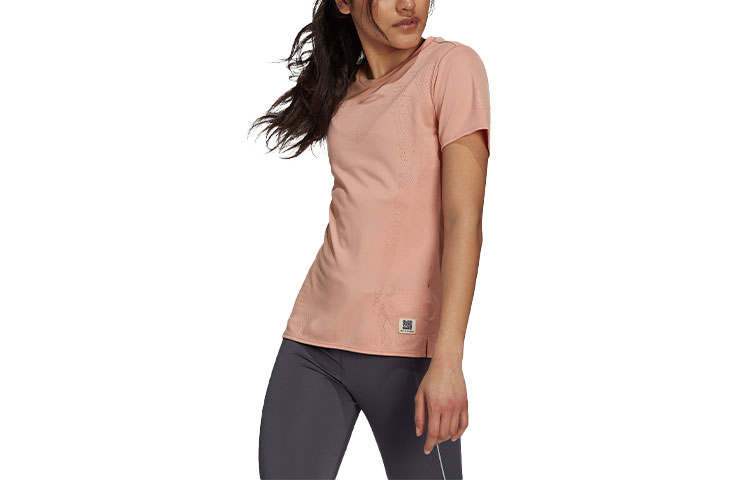 Adidas Adidas T Shirts Women's Red Pink Crew Neck Moderate Straight Fit