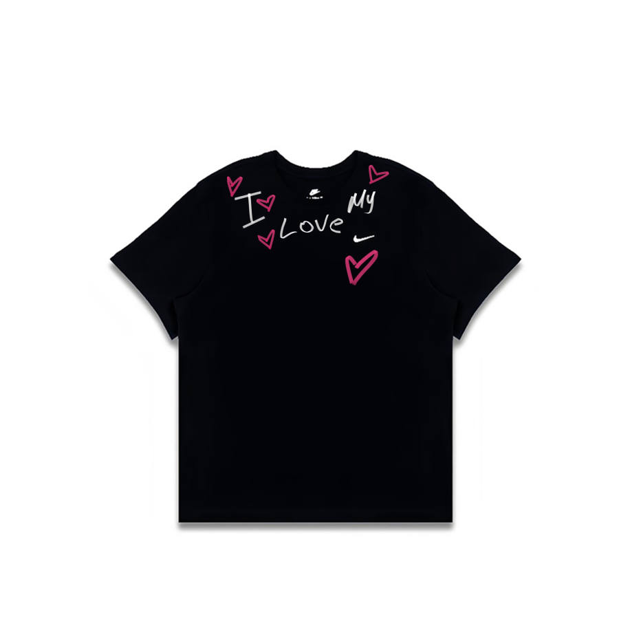 Nike Nike Sportswear T Shirts Men's Black Crew Neck Moderate Straight Fit