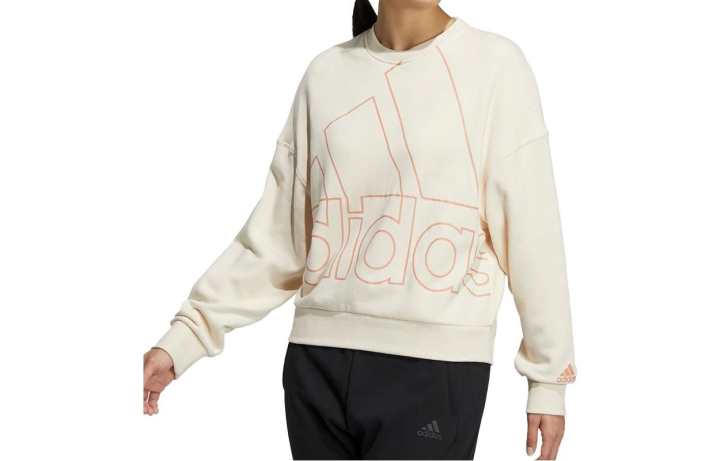 Adidas Adidas Sweatshirts Women's Ecru Crew Neck Moderate Regular