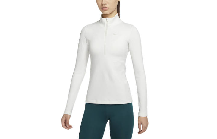 Nike Nike T Shirts Women's White Stand Collar Moderate Straight Fit