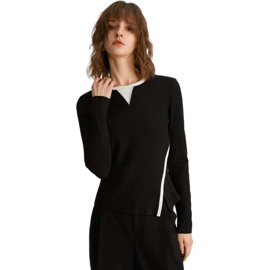 ELLE T Shirts Women's Crew Neck Moderate Straight Fit