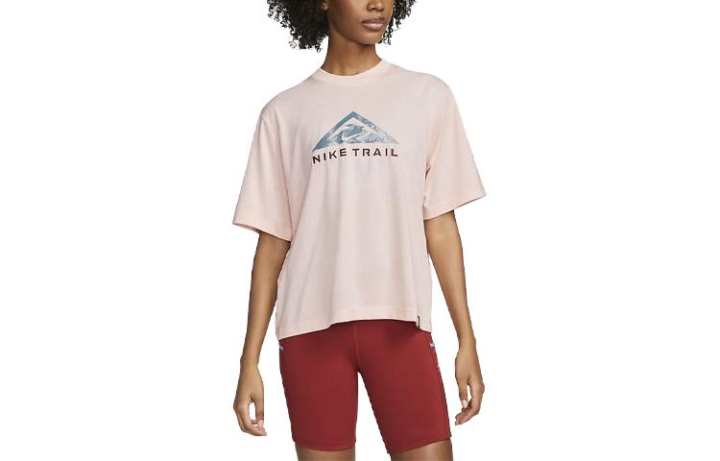Nike Nike T Shirts Women's Light Pink Crew Neck Moderate Straight Fit