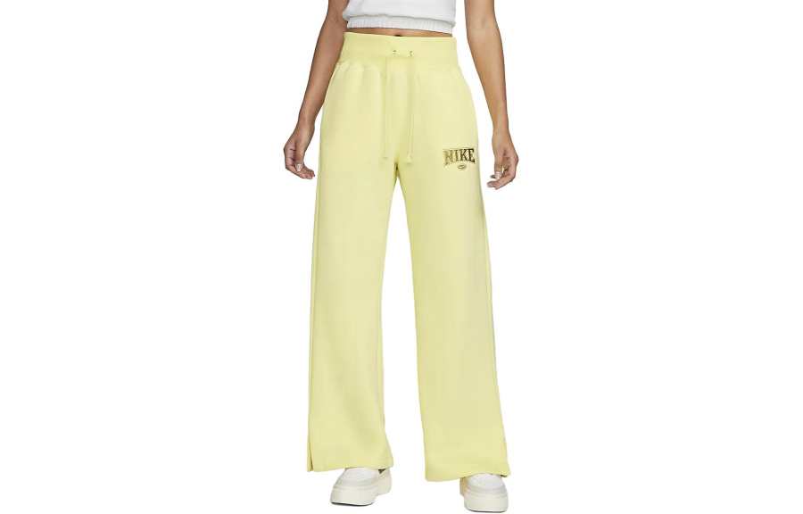 Nike Nike Knitted Sweatpants Women's Yellow Moderate Straight Fit Pants