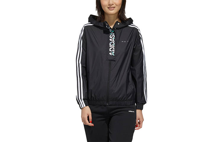 Adidas Neo Jackets Women's Black Hooded Moderate