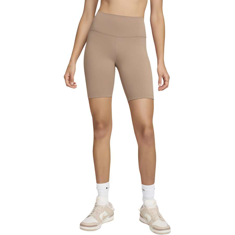 Nike Nike One Women's High Waisted 20.5cm Approx. Biker Shorts Cycling Pants Women's Desert Dust/Black
