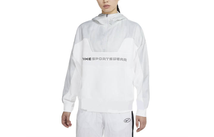 Nike Nike Women's Colorblock Half-Zip Hooded Jacket White